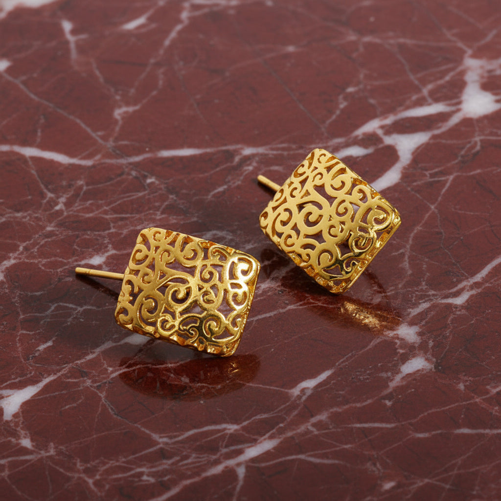 Boucles d'oreilles arabesque doré NaharaBijoux