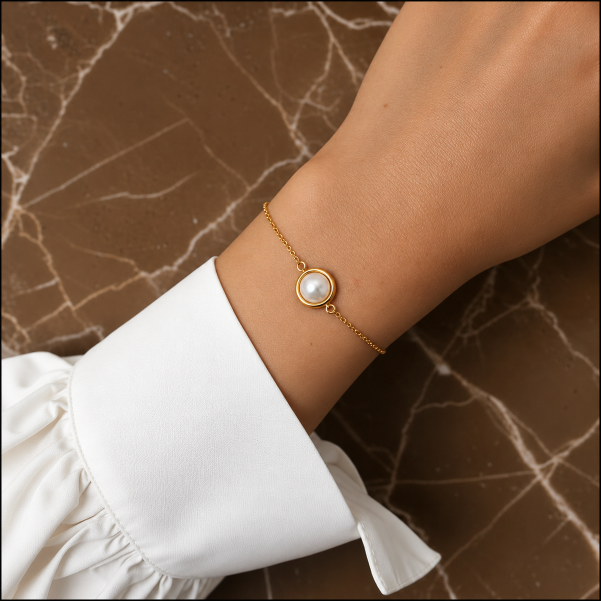Bracelet argent 925 vermeil avec pierre de lune et aigue-marine — NaharaBijoux