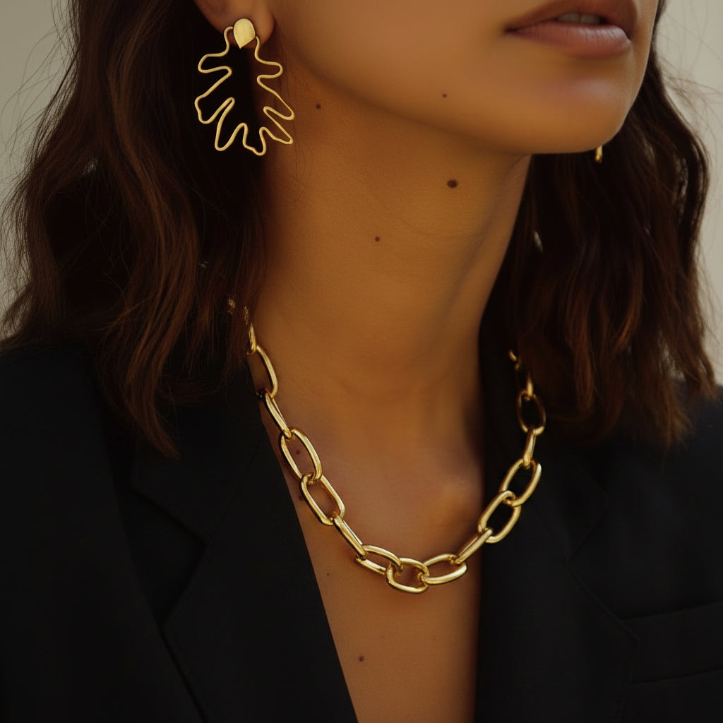 Collier Chaîne Grosses Mailles - Acier Inoxydable NaharaBijoux