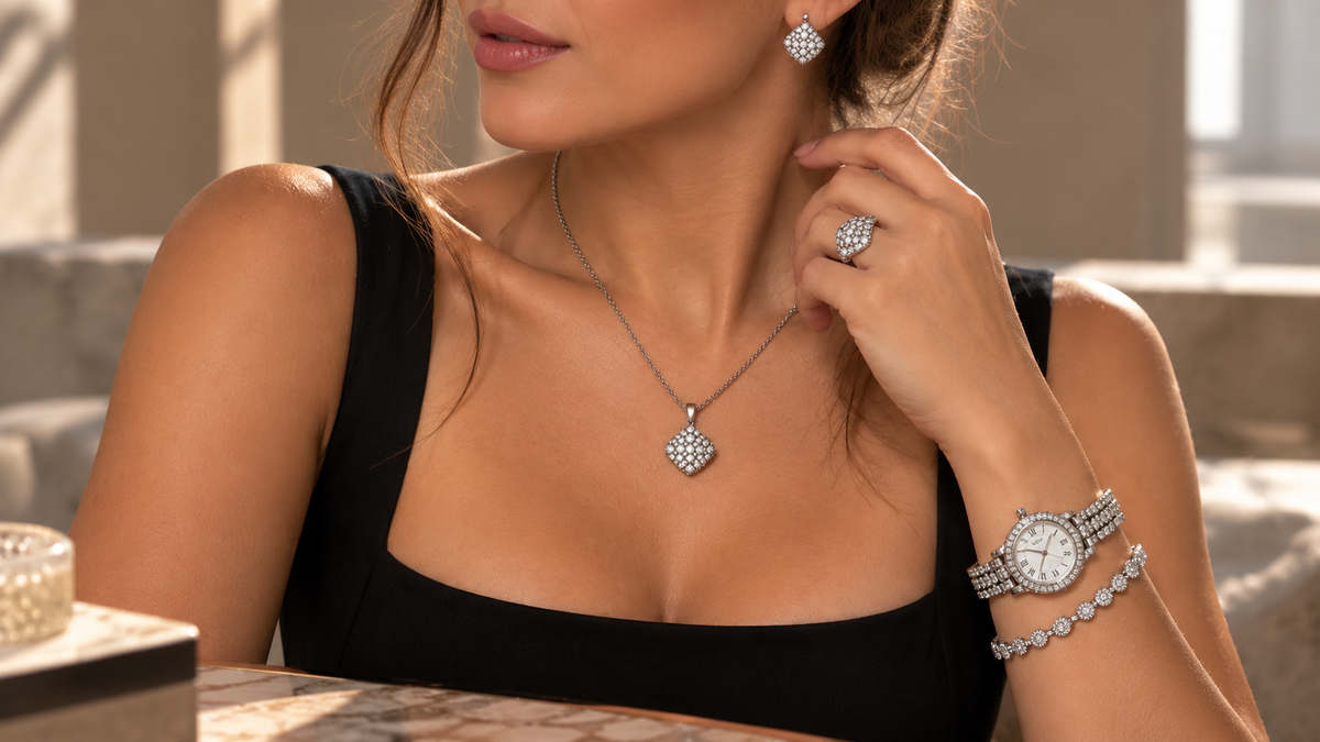 femme bijoux montre strass argent
