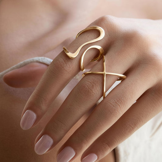 Bague Ajustable Design Linéaire Irrégulière NaharaBijoux 