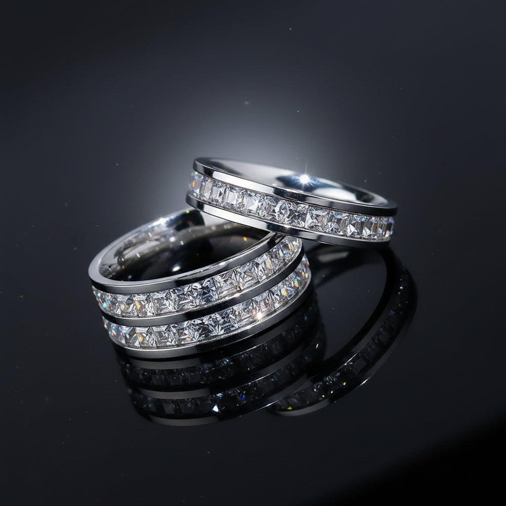 Bague duo façon trio argent sertie de zirconium NaharaBijoux 