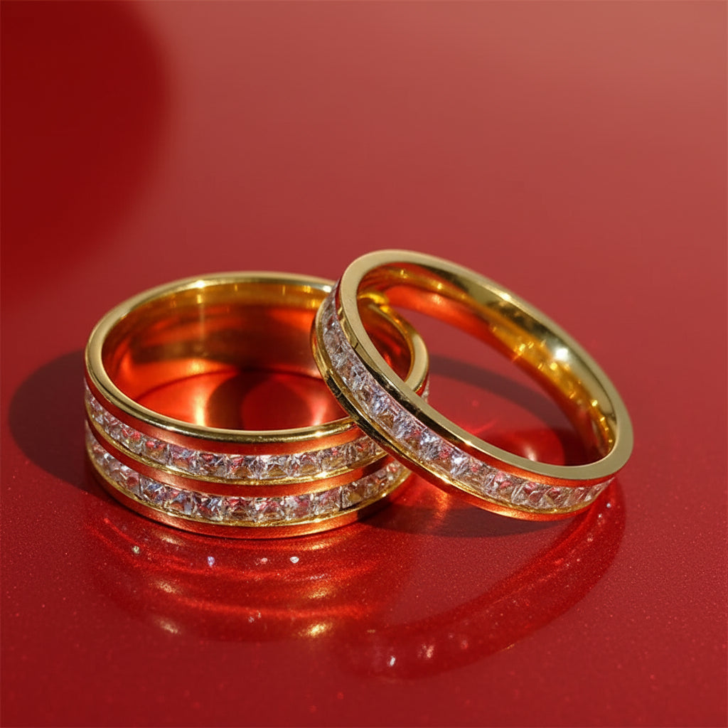 Bague duo façon trio or NaharaBijoux 