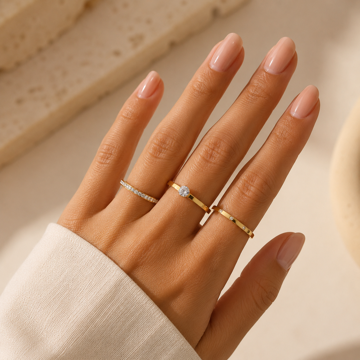 Bague trio or alliance NaharaBijoux

