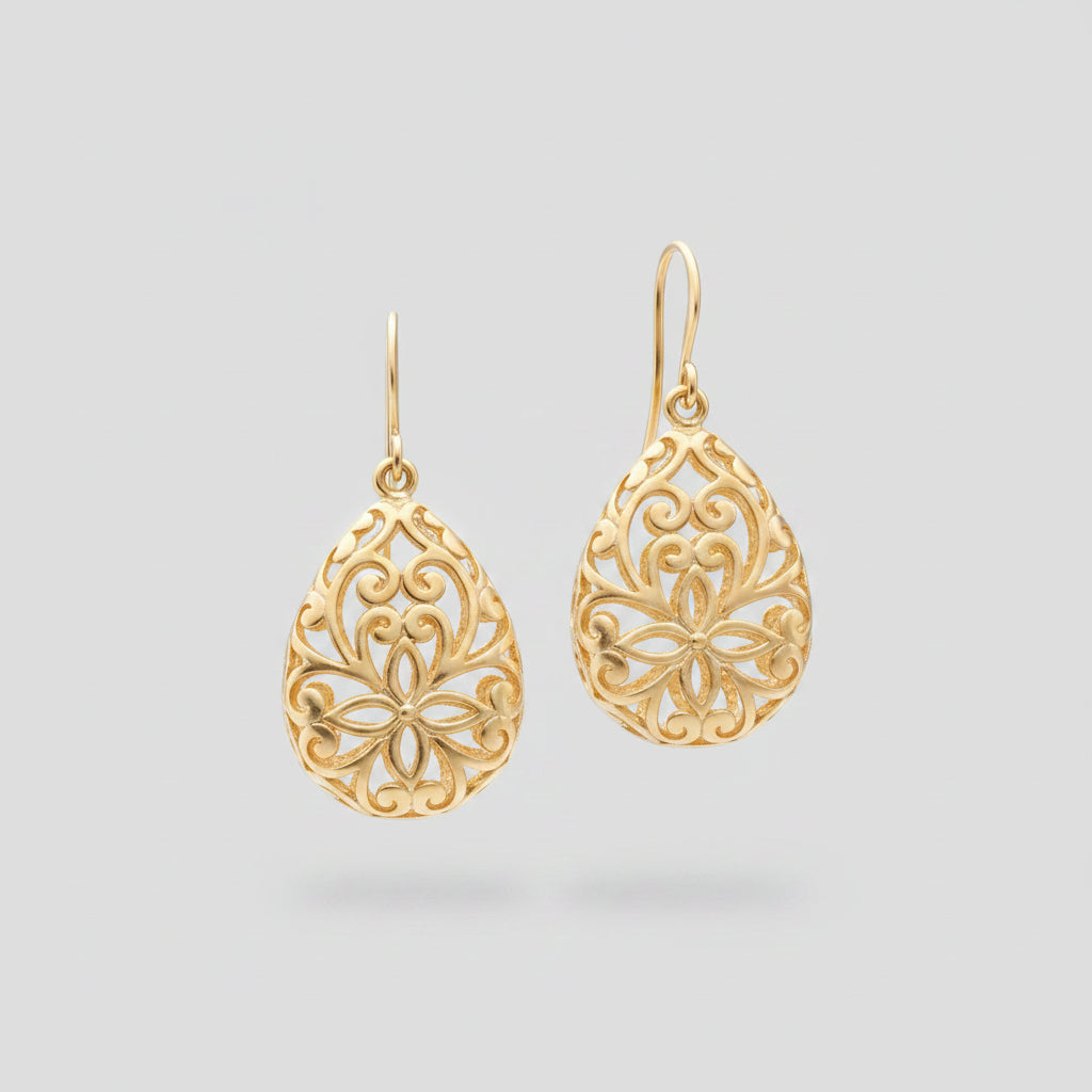 Boucle d'oreille arabesque doré NaharaBijoux