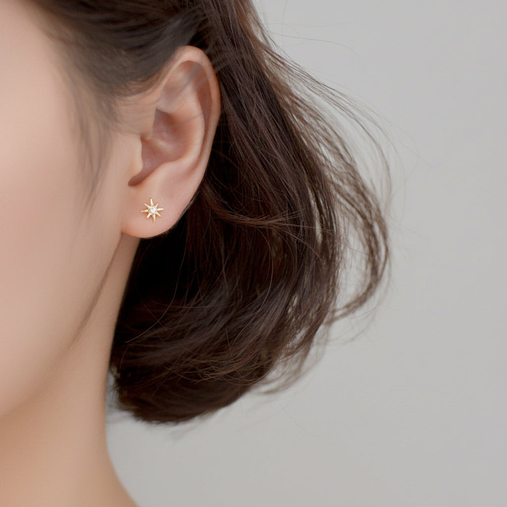 Boucle d'oreille étoile diamant NaharaBijoux 