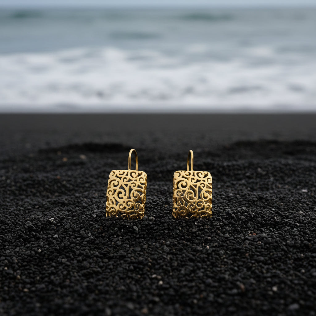 Boucles d'oreilles doré arabesque NaharaBijoux 