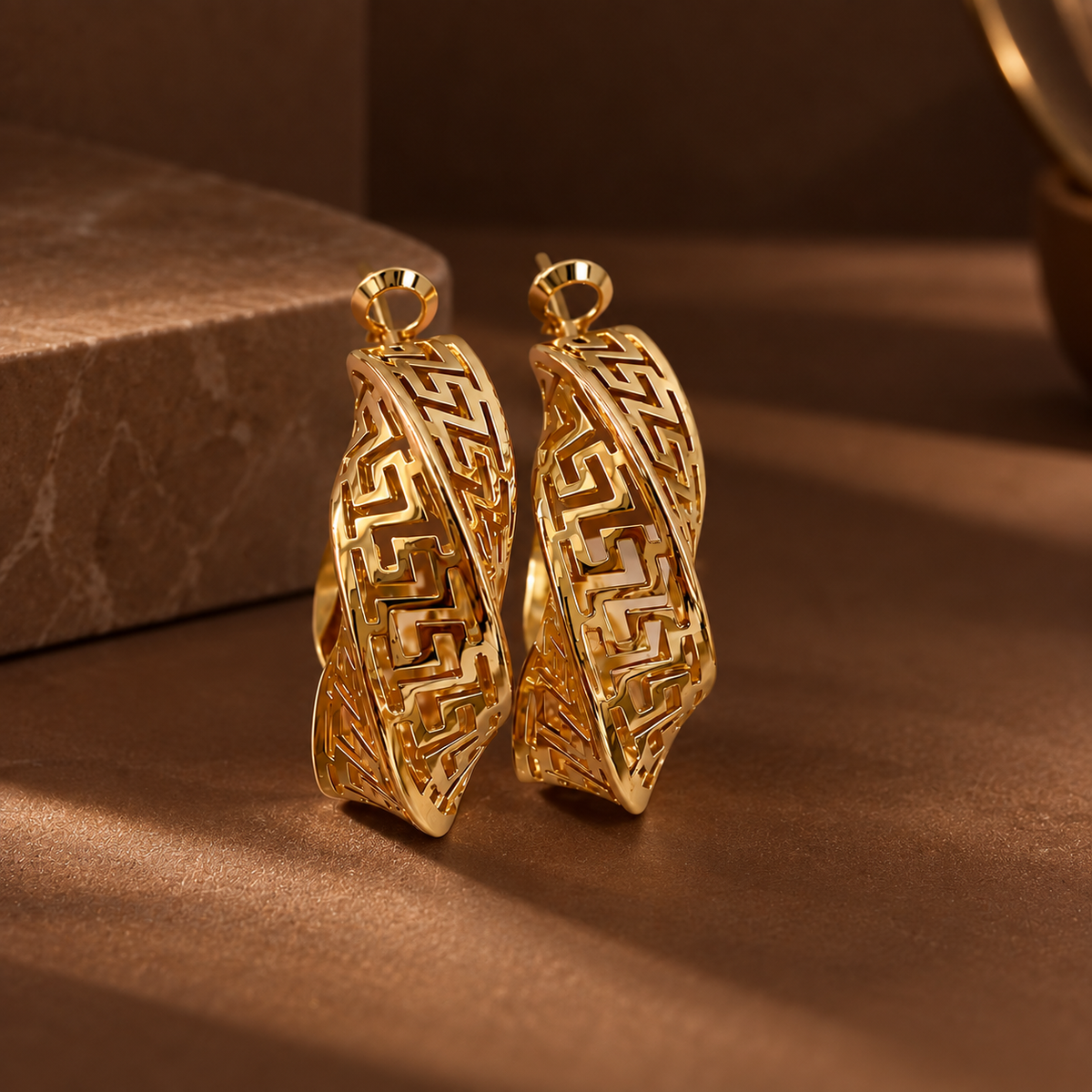 Boucles d'Oreilles Créoles Torsadées – Acier Inoxydable