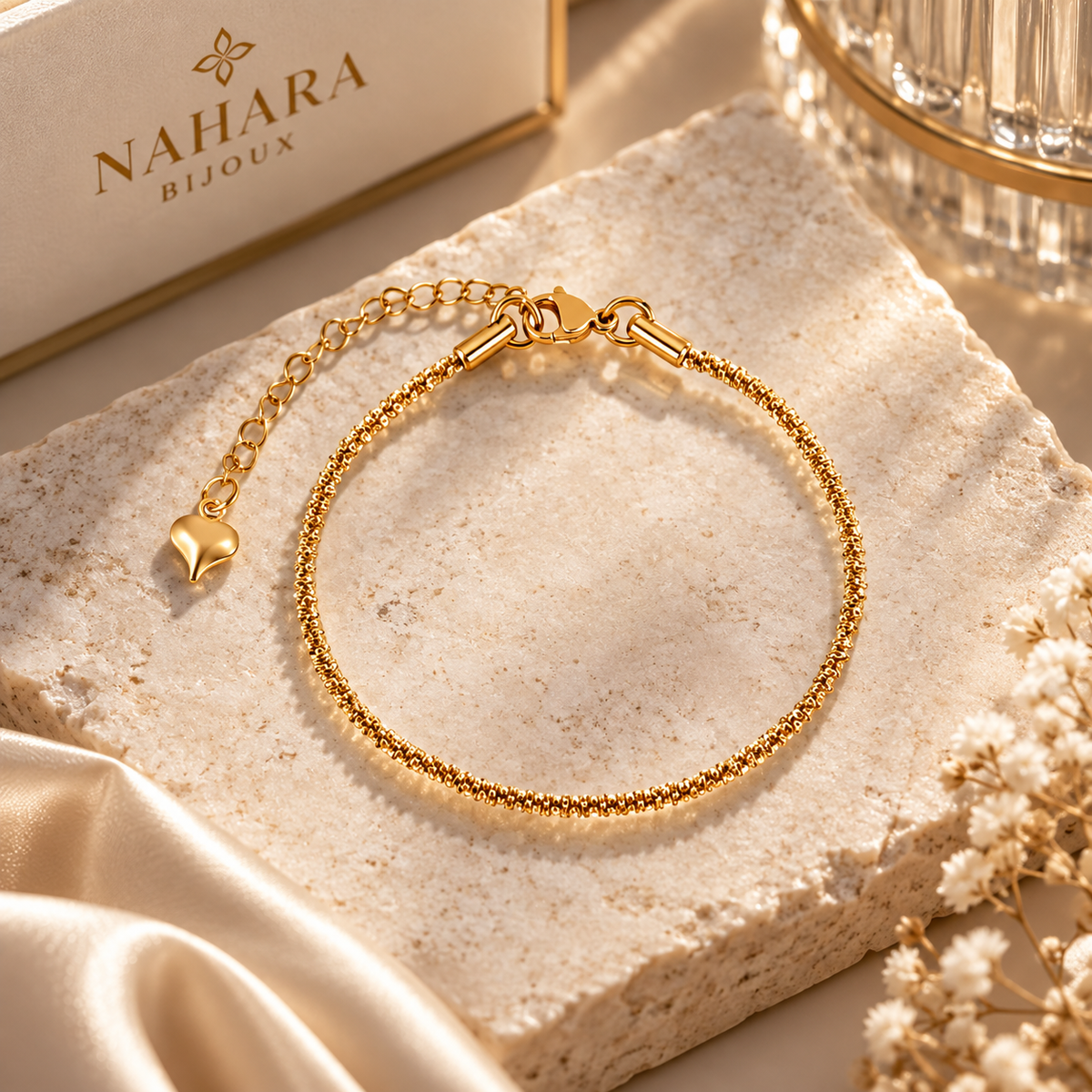 Bracelet doré femme en acier inoxydable – Élégance