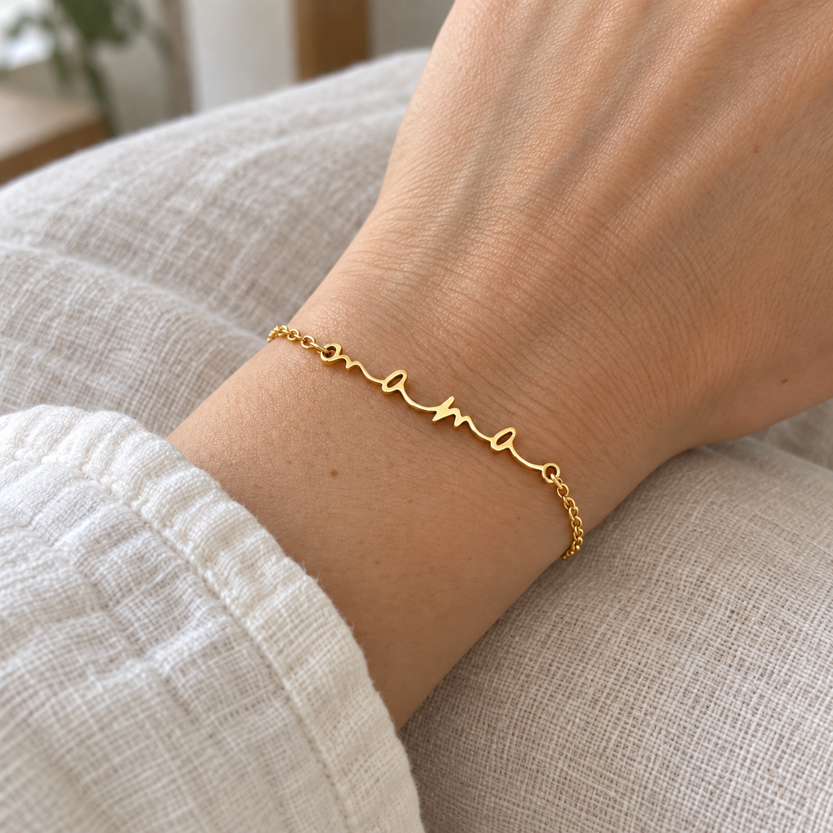 Bracelet Mama argenté en acier inoxydable – Cadeau pour maman