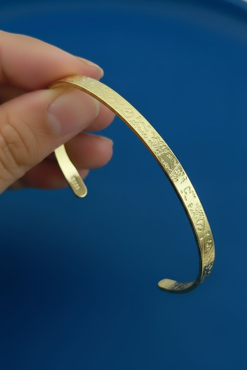 NaharaBijoux bracelet martelé demi cercle argent 925