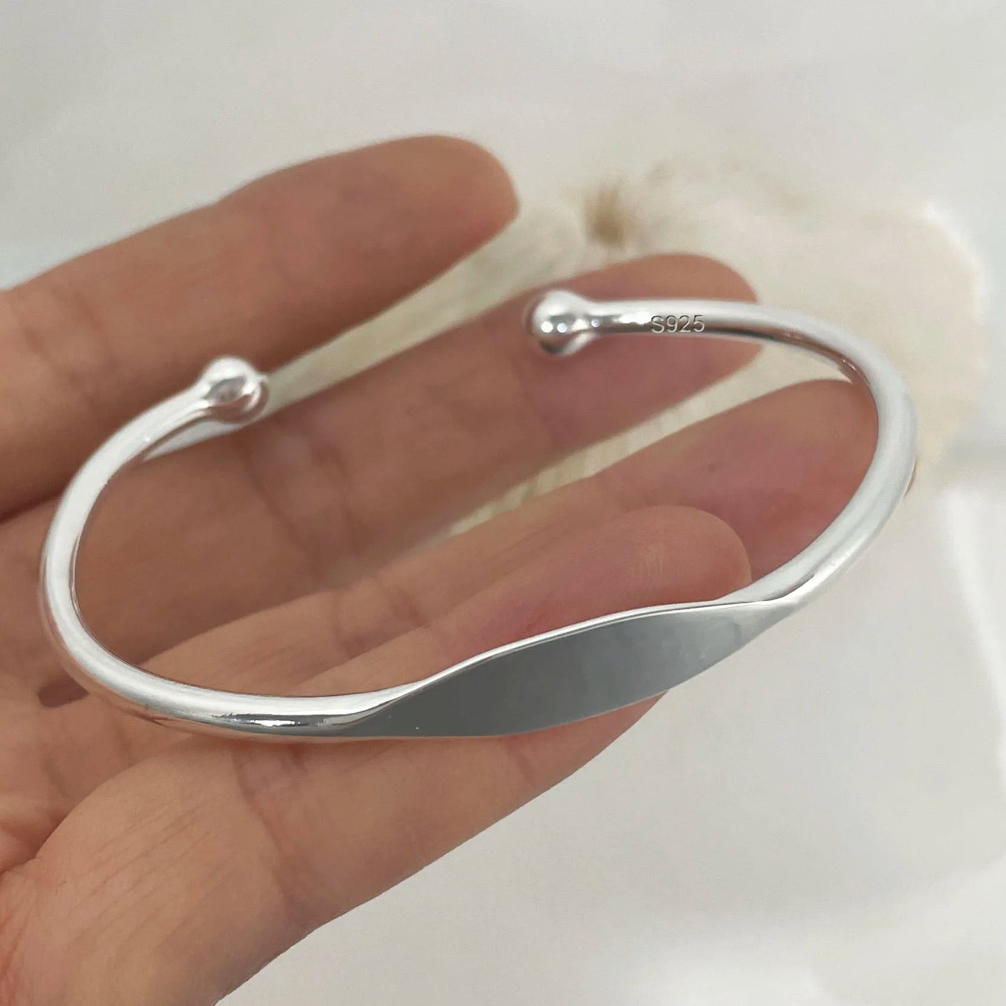 Bracelet demi cercle plat argent 925 NaharaBijoux