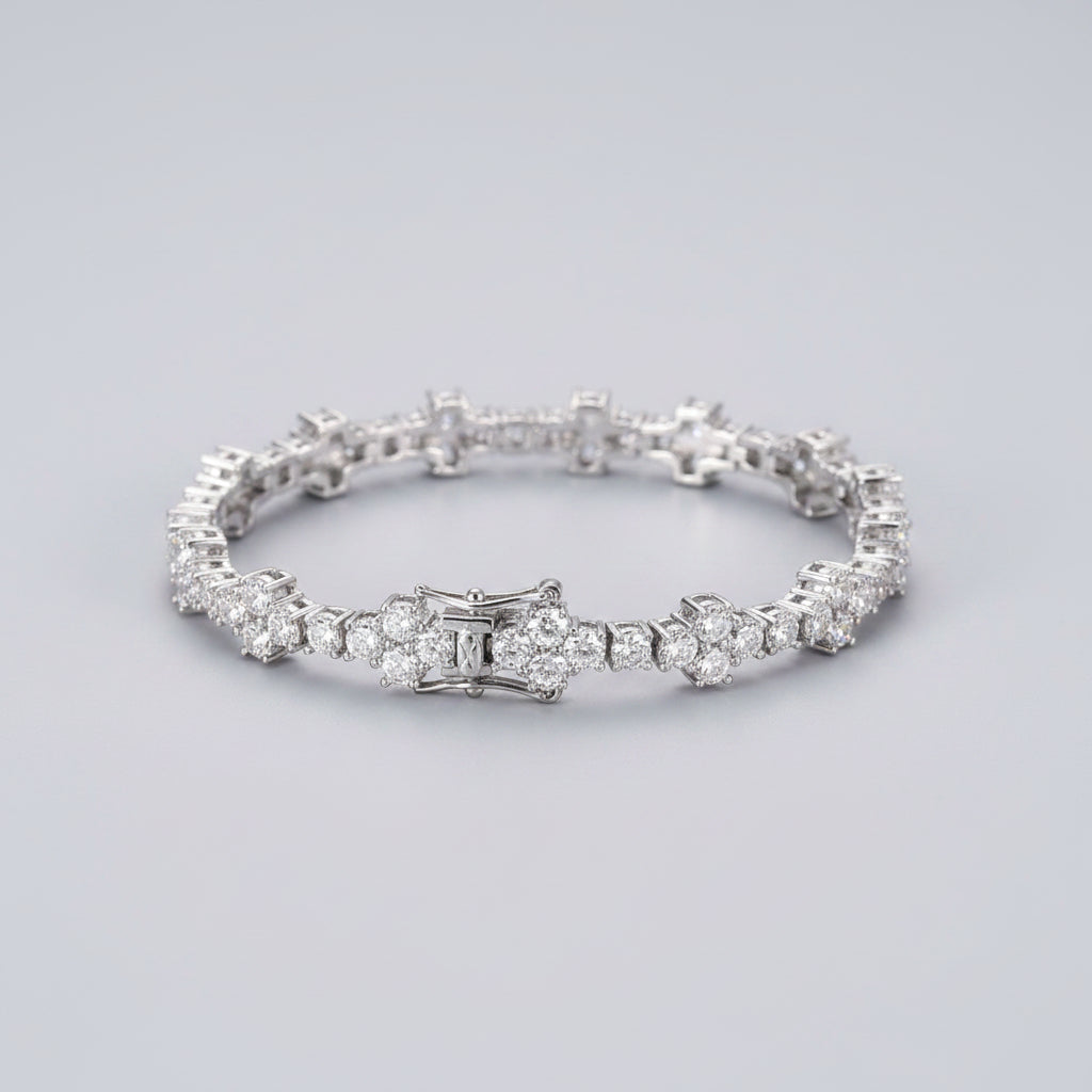 Bracelet scintillant en pierre de zirconium blanche NaharaBijoux 