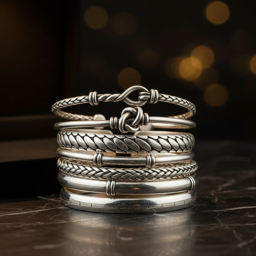 Bracelets empilés argent 925 NaharaBijoux 