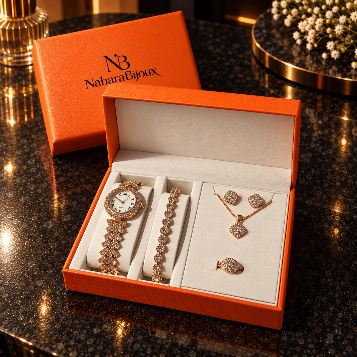 Montre bijoux coffret rose NaharaBijoux 