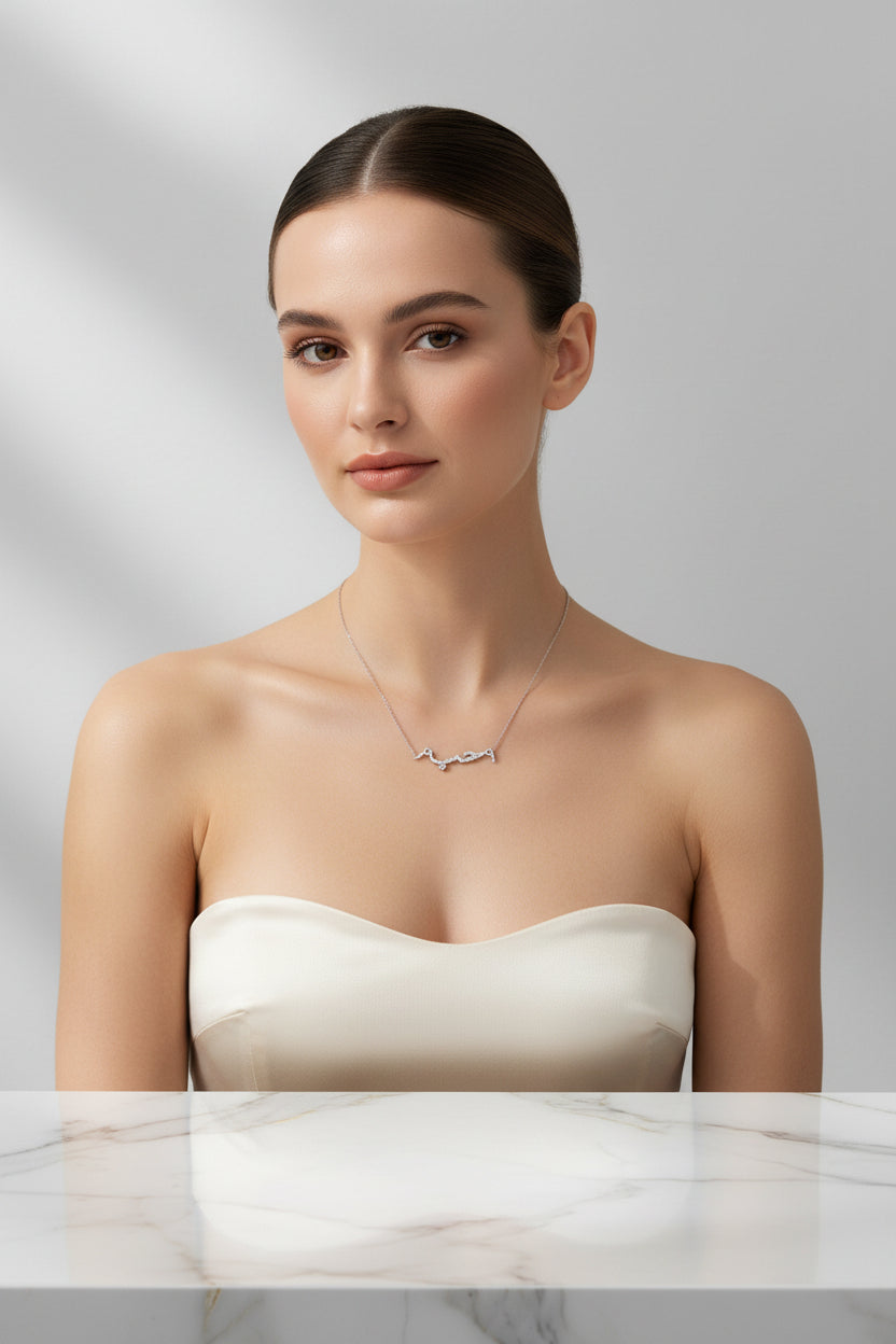 Collier "Amour" arabe strass Argent NaharaBijoux 