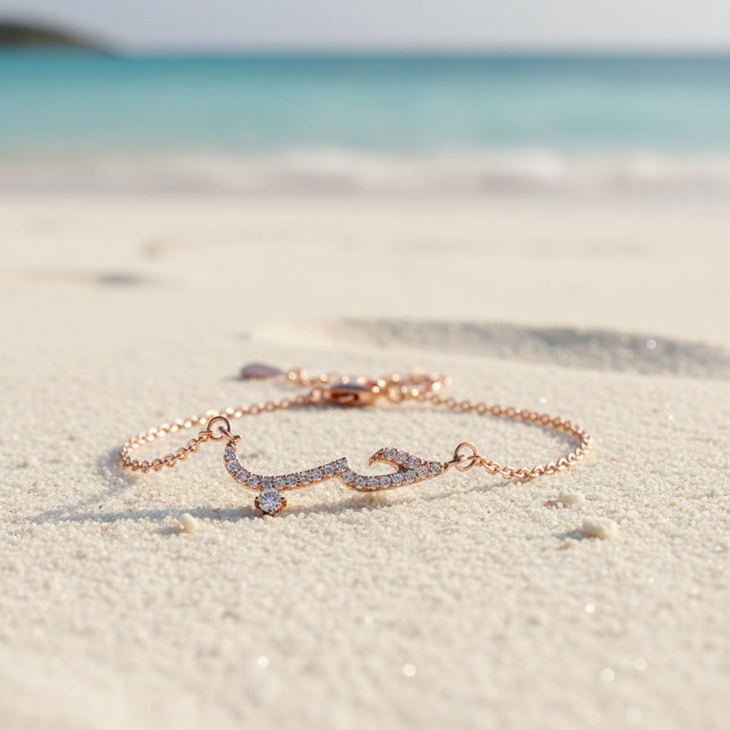 Collier "Amour" arabe strass or rose NaharaBijoux 