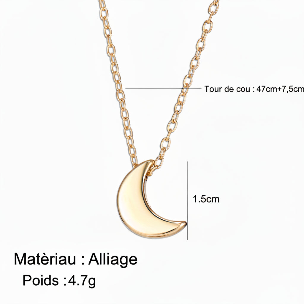 Collier dorée lune NaharaBijoux