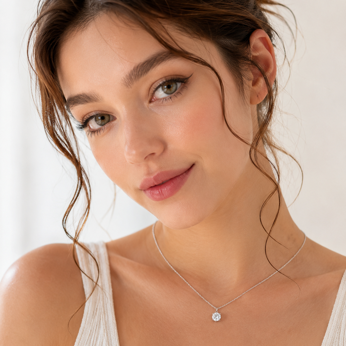 Collier moissanite en argent