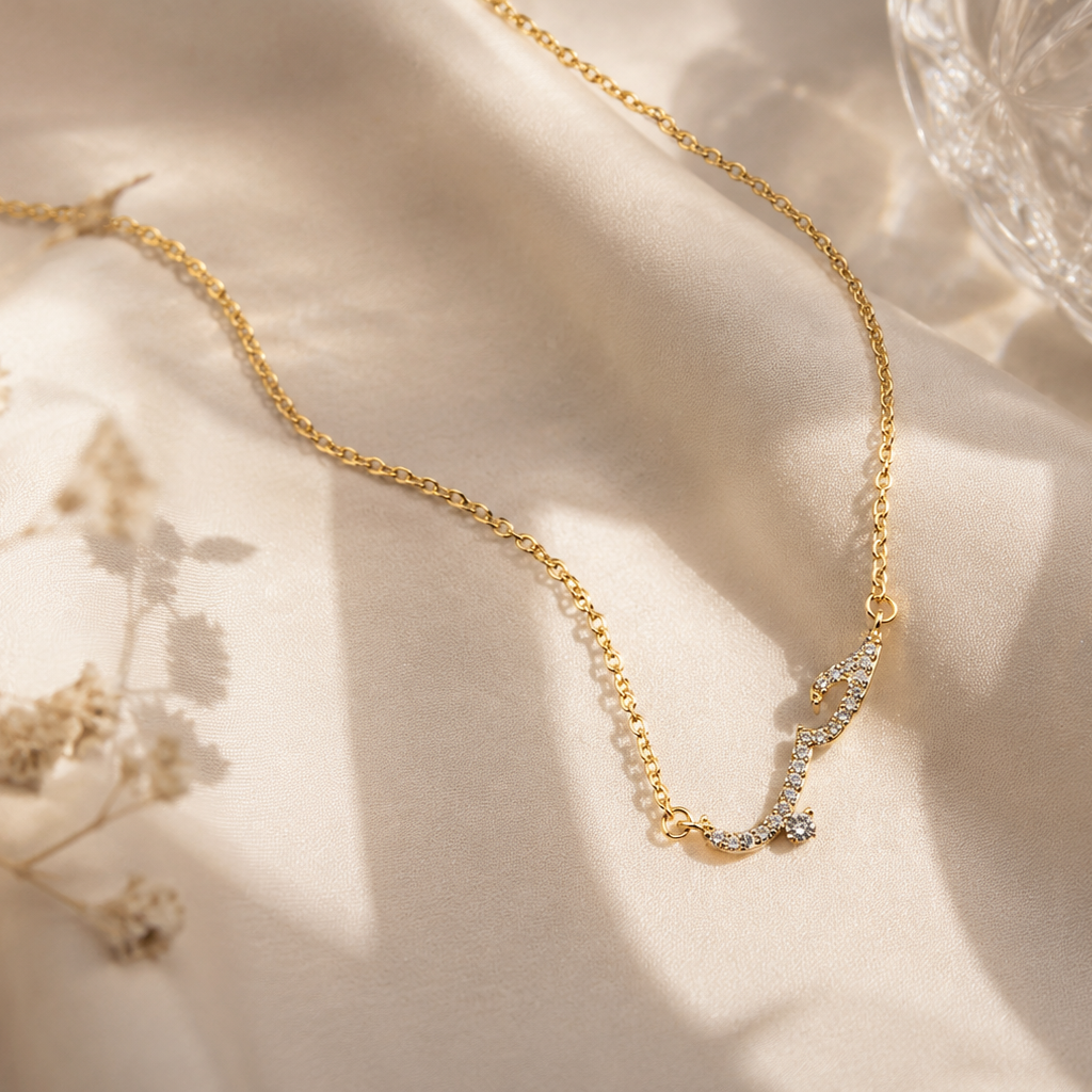 Collier or strass HOB Amour