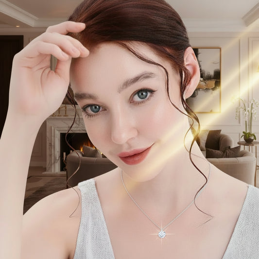 Collier pendentif moissanite