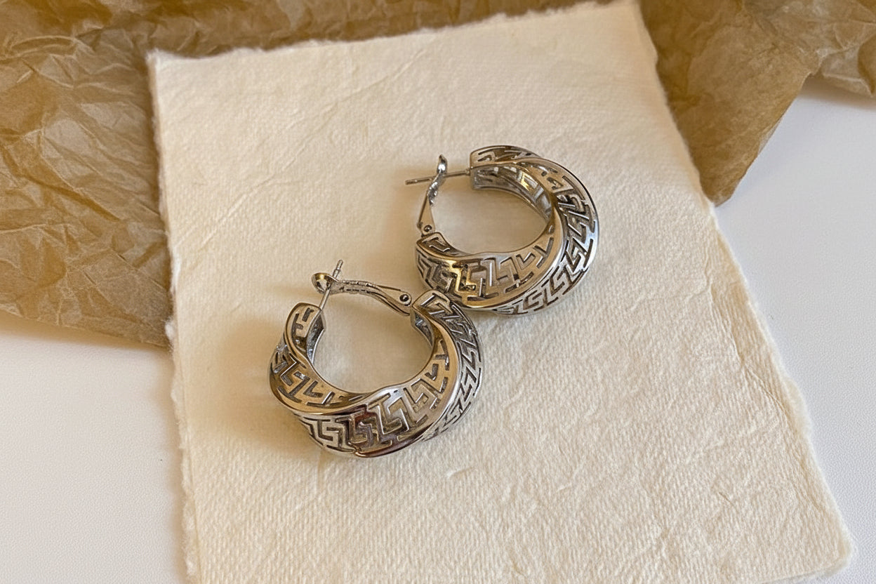 Boucle d'oreille NaharaBijoux argent créole torsadé