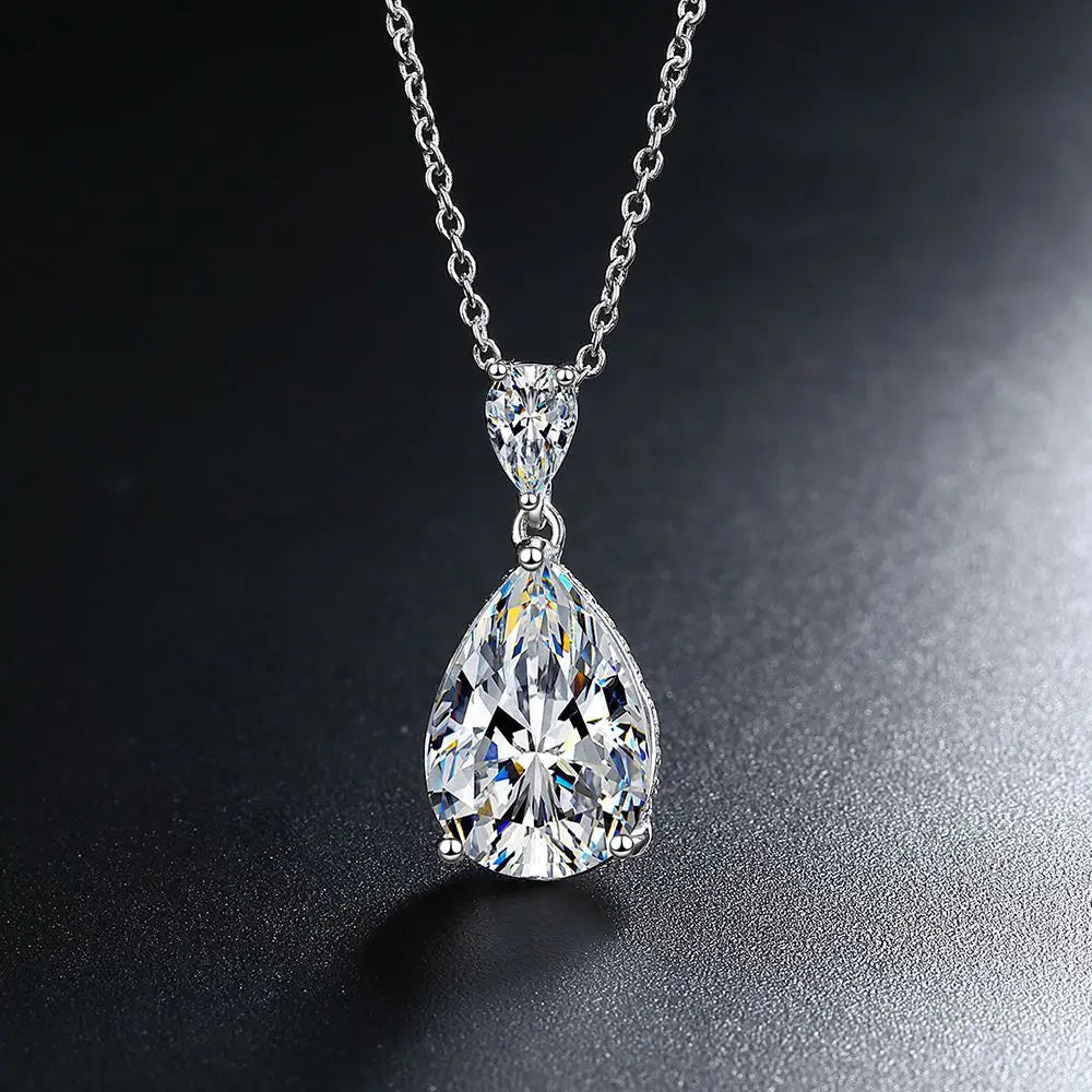 Naharabijoux pendentif goutte d'eau diamant moissanite