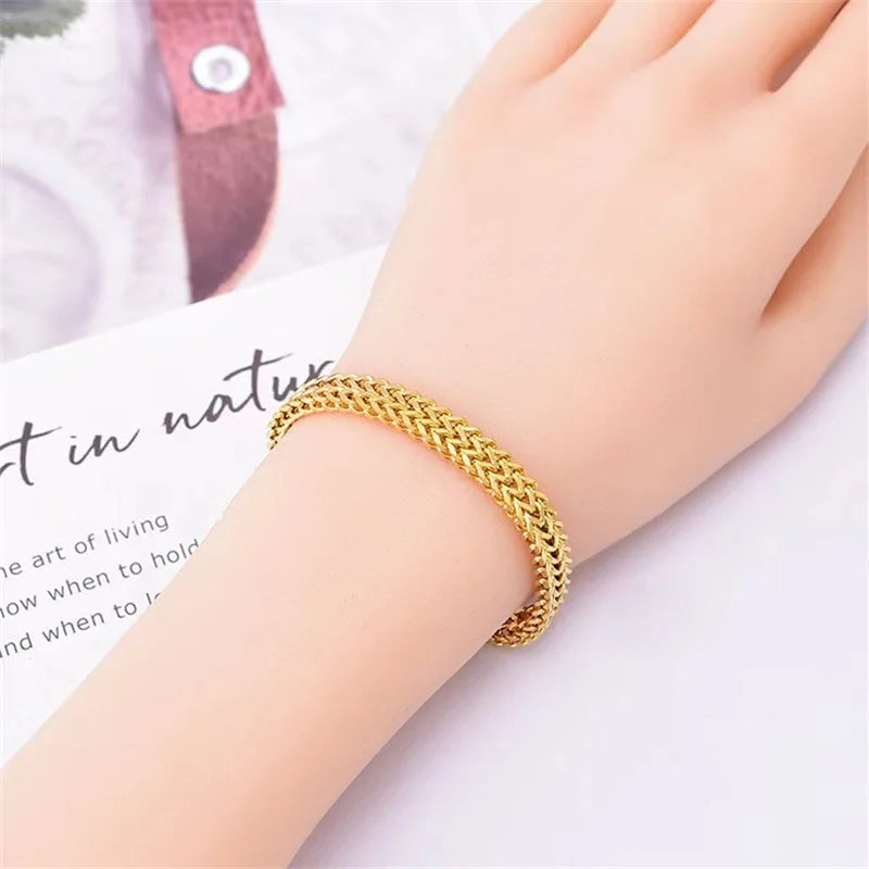 Ensemble parure de bijoux Chaîne Épaisse en Acier Inoxydable 316L Plaqué Or 18K