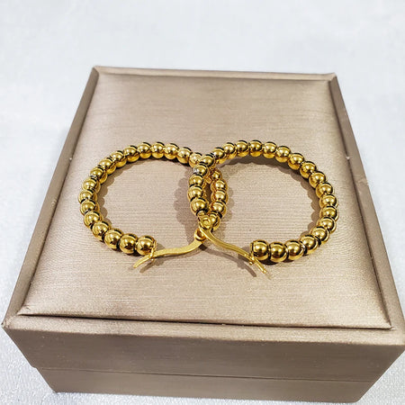 Boucle d'oreille en acier inoxydable creux géométrique cercle Or