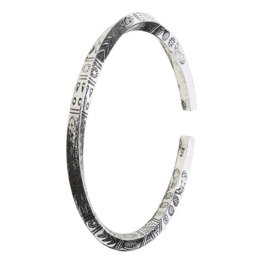 Bracelet Manchette Möbius en Argent 925 - Design Bohème Totem
