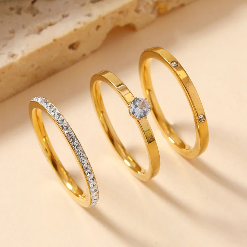 Trio bague Or, Argent, Rose