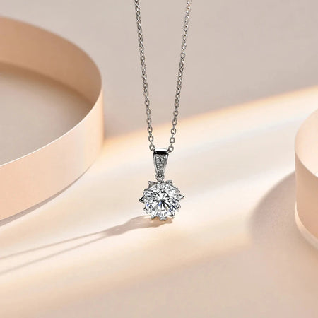 Collier en moissanite 1 carat en argent 925